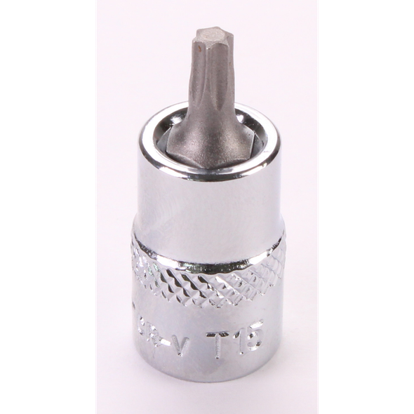 Sealey 1/4"Dr Trx-Star Socket Bit 'Stubby' T15 (Mirror Finish)