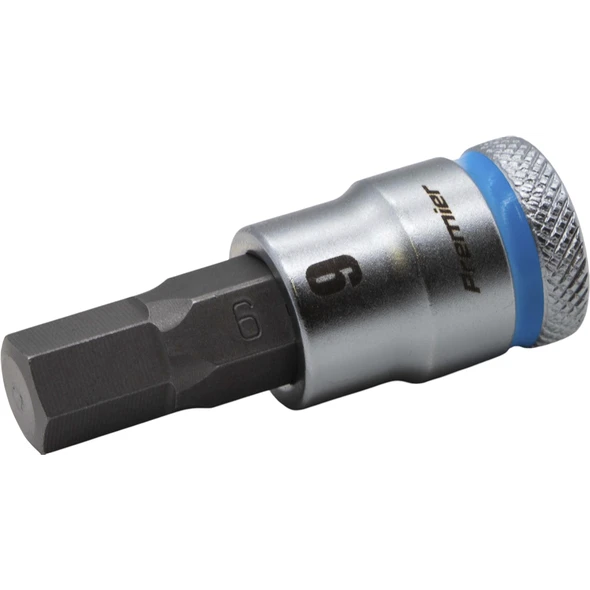 Sealey 3/8"Dr Hex Bit Socket 9mm (Cyan Coded Ring)
