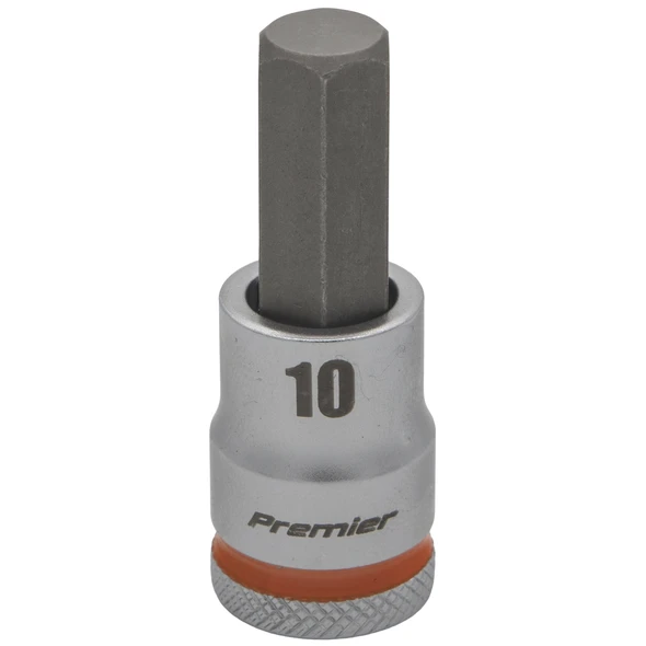 Sealey 3/8"Dr Hex Bit Socket 10mm (Orange Coded Ring)