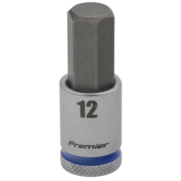 Sealey 3/8"Dr Hex Bit Socket 12mm (Blue Coded Ring)