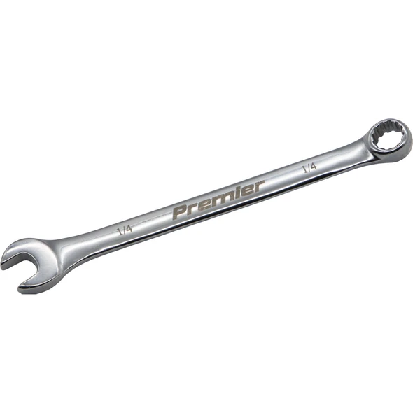 Sealey 1/4" Combination Open & Ring Spanner 12pt (Fully Polished)