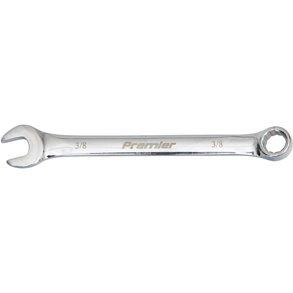 Sealey 3/8" Combination Open & Ring Spanner 12pt (Fully Polished)