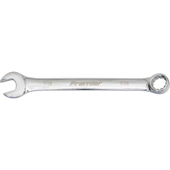 Sealey 7/16" Combination Open & Ring Spanner 12pt (Fully Polished)