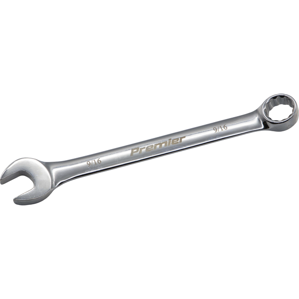 Sealey 9/16" Combination Open & Ring Spanner 12pt (Fully Polished)