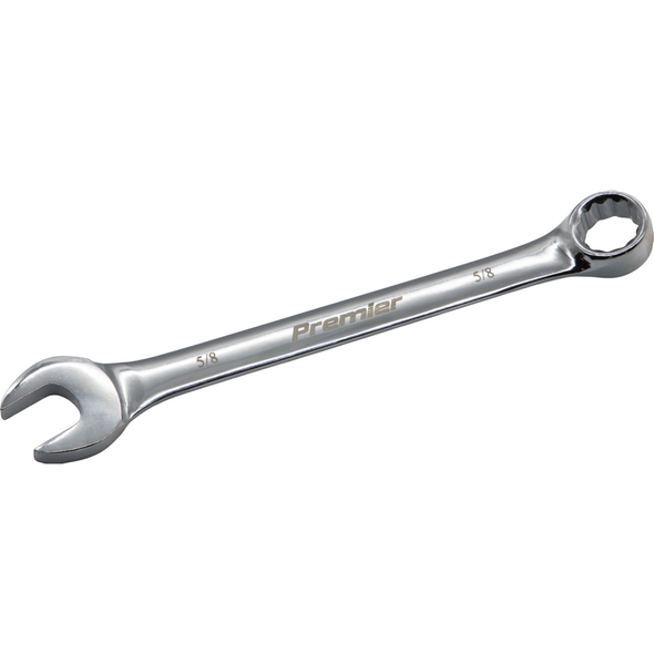 Sealey 5/8" Combination Open & Ring Spanner 12pt (Fully Polished)