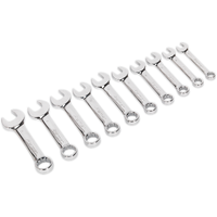 Sealey Combination Spanner Set 10pc Stubby Metric AK633