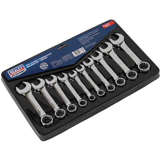 Sealey Combination Spanner Set 10pc Stubby Metric AK633 Sealey - Town Tools 