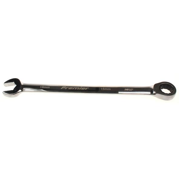 Sealey Comb. ratchet spanner 15mm (extra-long)