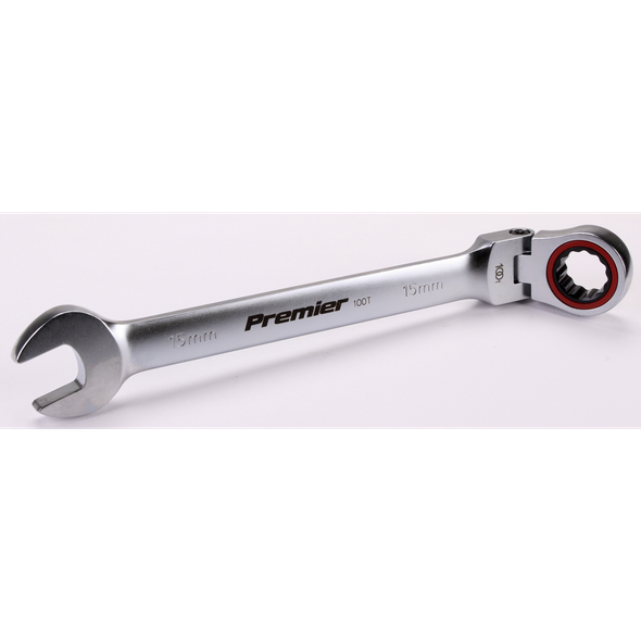 Sealey Flex-Head Ratchet Comb. Spanner 15mm
