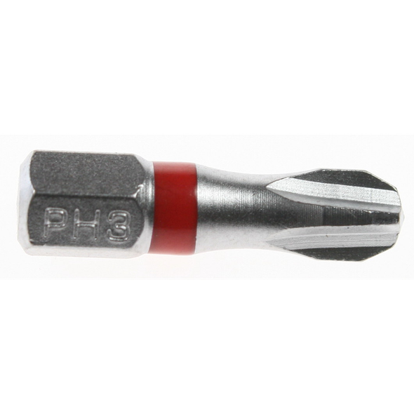 Sealey Phillips bit ph3 25mml 'red' (impact grade)