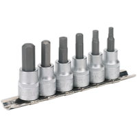 Sealey Hex Key Socket Bit Set 6pc 3/8"Sq Drive Metric AK656