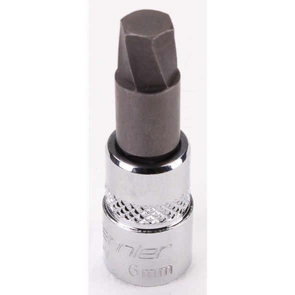 Sealey 1/4"Dr Hex Socket Bit (Lock-On) 6mm