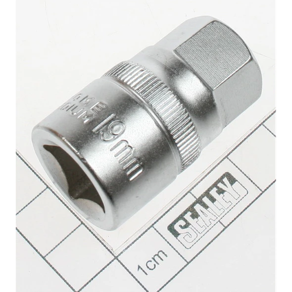 Sealey 1/2"dr stubby hex socket 19x42mm
