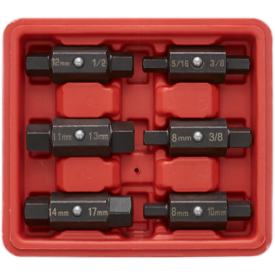 Sealey Oil Drain Plug Key Set 6pc Double End AK658 Sealey - Town Tools 