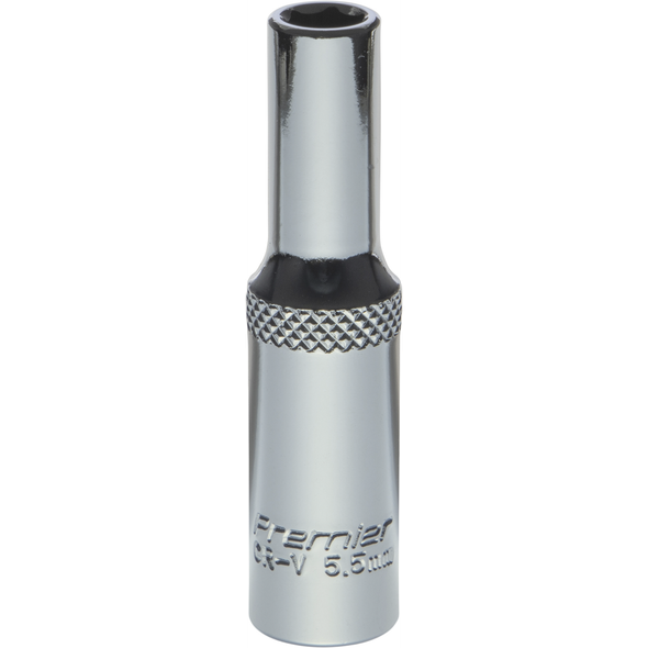 Sealey 1/4"Dr Deep Socket 5.5mm (Mirror Finish)