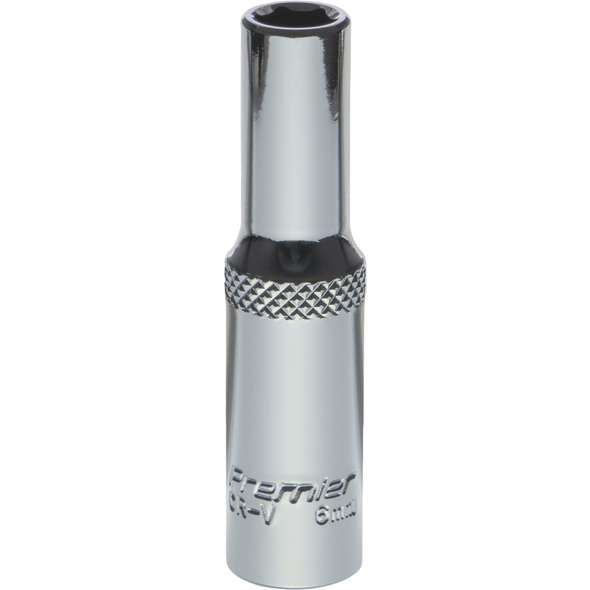 Sealey 1/4"Dr Deep Socket 6mm (Mirror Finish)