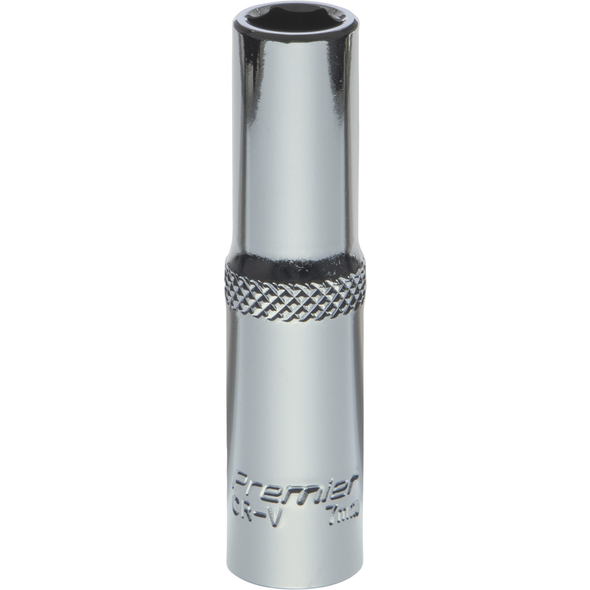 Sealey 1/4"Dr Deep Socket 7mm (Mirror Finish)