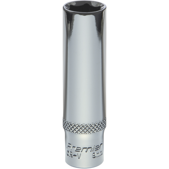 Sealey 1/4"Dr Deep Socket 9mm (Mirror Finish)