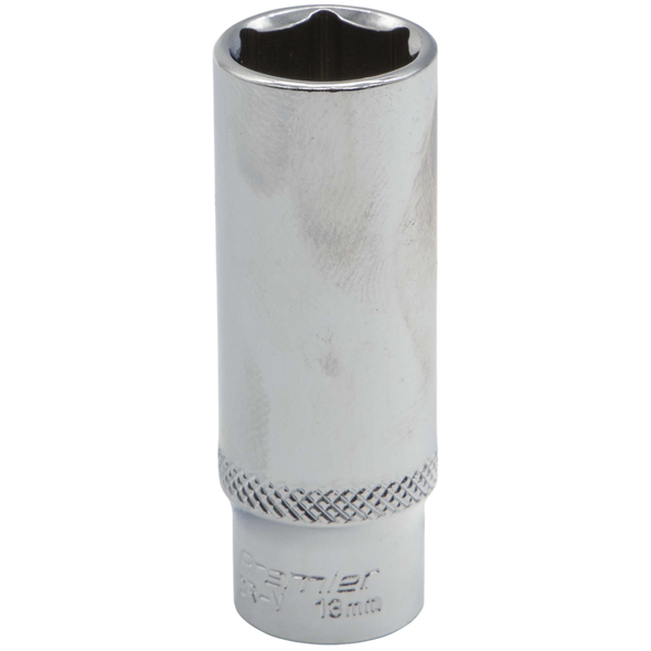Sealey 1/4"Dr Deep Socket 13mm (Mirror Finish)
