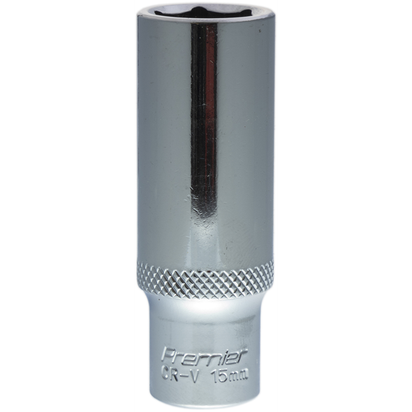 Sealey 3/8"Dr Deep Socket 15mm (Mirror Finish)