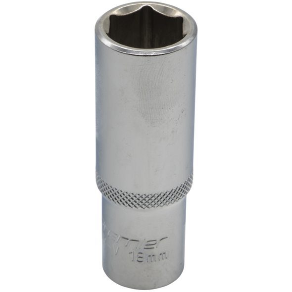 Sealey 1/2"Dr Deep Socket 18mm (Mirror Finish)