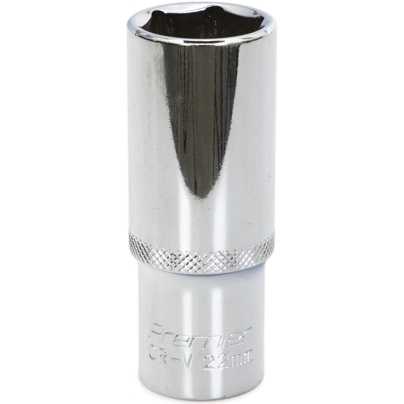 Sealey 1/2"Dr Deep Socket 22mm (Mirror Finish)