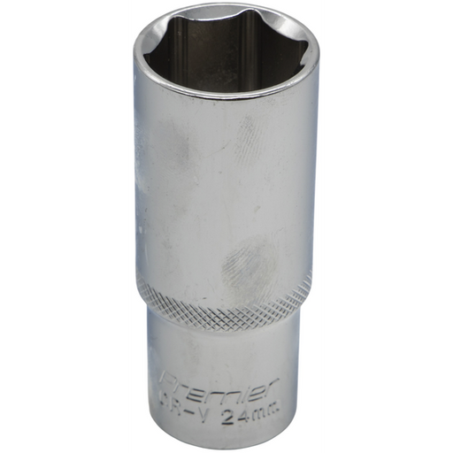 Sealey 1/2"Dr Deep Socket 24mm (Mirror Finish)