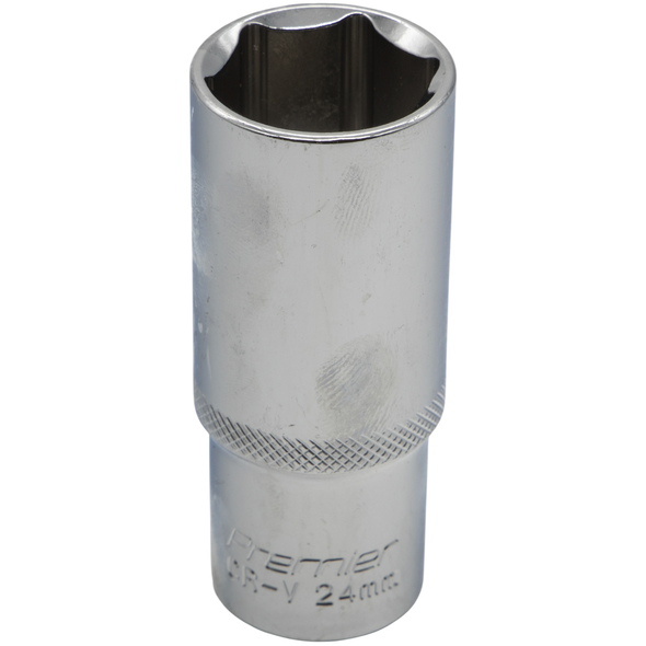 Sealey 1/2"Dr Deep Socket 24mm (Mirror Finish)