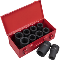 Sealey Impact Socket Set 10pc Deep 1"Sq Drive Metric/Imperial AK689
