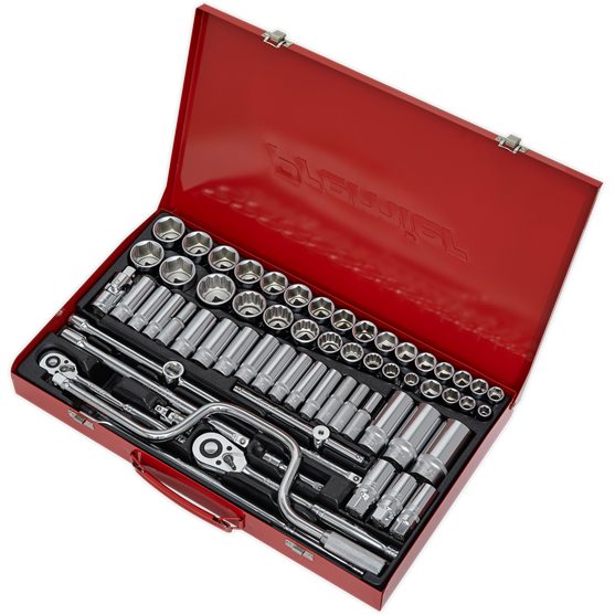 Sealey Socket Set 64pc 3/8" & 1/2"Sq Drive 6pt WallDrive Metric/Imperial Sealey - Town Tools 