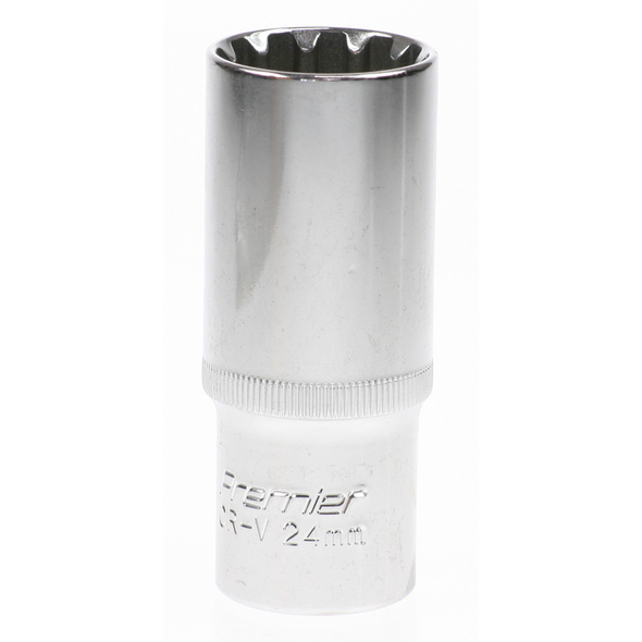 Sealey Spline socket (deep) 1/2"dr 24mm