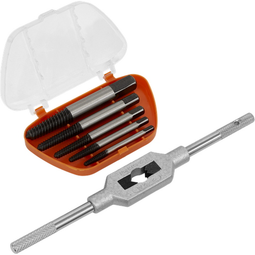 Sealey Screw Extractor Set with Wrench 6pc Helix Type AK721 Sealey - Town Tools 