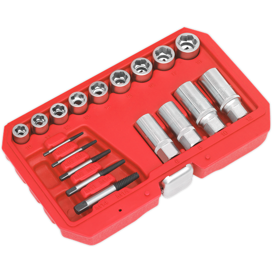 Sealey Bolt Stud & Screw Extractor Set 18pc AK751 Sealey - Town Tools 