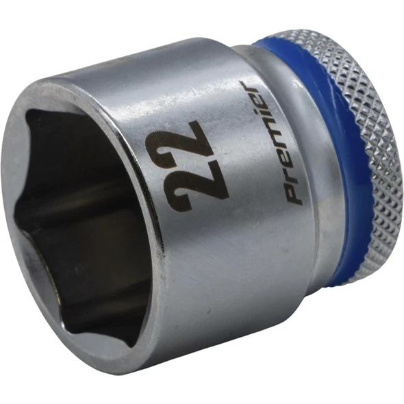 Sealey 3/8"Dr Walldrive Socket 22mm (Red Coded Ring)