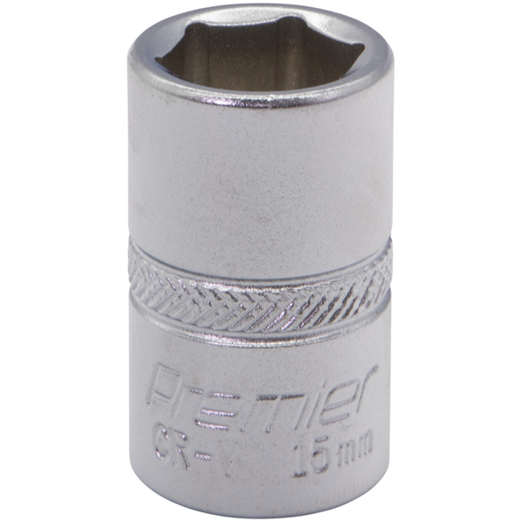 Sealey 1/2"Dr Socket 15mm (Micro Satin Finish)