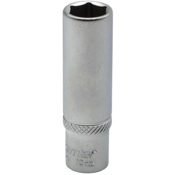 Sealey 1/4"Dr Deep Socket 10mm (Micro Satin Finish)