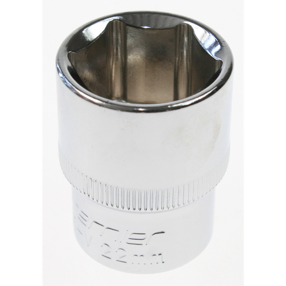 Sealey Socket 1/2"dr 22mm (mirror finish)