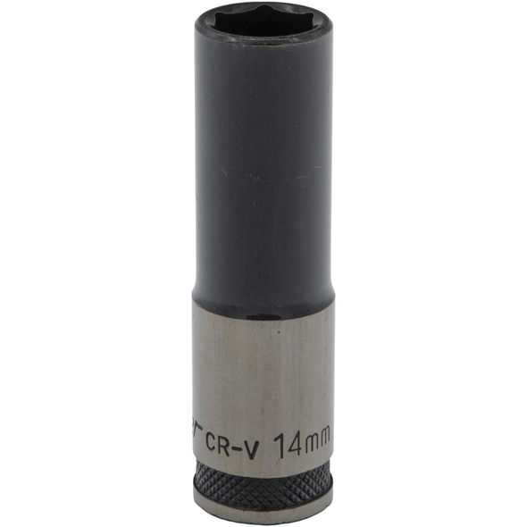 Sealey 1/2"Dr Deep Socket 14mm (Black Series)
