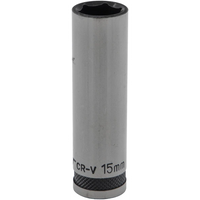 Sealey 1/2"Dr Deep Socket 15mm (Black Series) AK7995.06