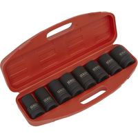 Sealey Impact Socket Set 8pc Deep 1"Sq Drive Metric AK888M