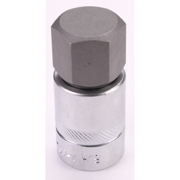 Sealey 3/8"Dr Hex Socket Bit 19mm 48mmL