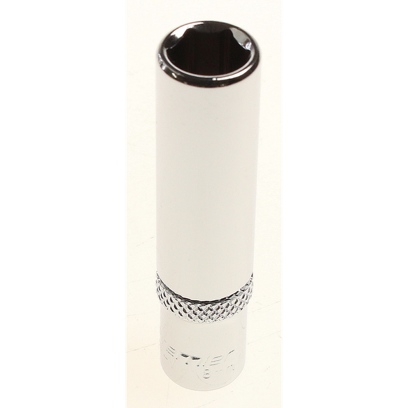 Sealey Deep socket 1/4" dr. 8mm 6pt (mirror/knurl)