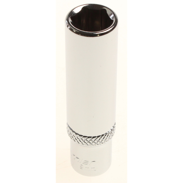 Sealey Deep socket 1/4" dr. 9mm 6pt (mirror/knurl)