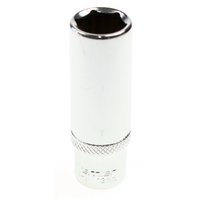 Sealey Deep socket 1/4" dr. 12mm 6pt (mirror/knurl) AK8990.24