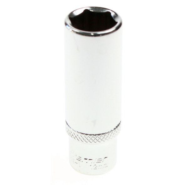 Sealey Deep socket 1/4" dr. 12mm 6pt (mirror/knurl)