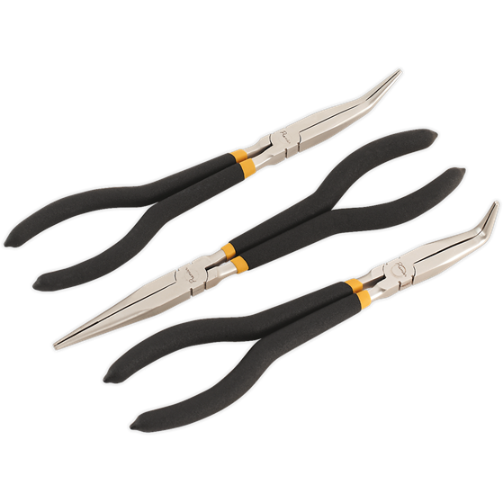 Sealey Needle Nose Pliers Set 3pc 280mm Ni-Fe Finish AK930