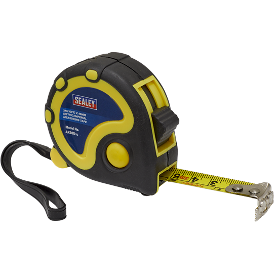 Sealey Rubber Tape Measure 3m(10ft) x 16mm Metric/Imperial AK988 Sealey - Town Tools 