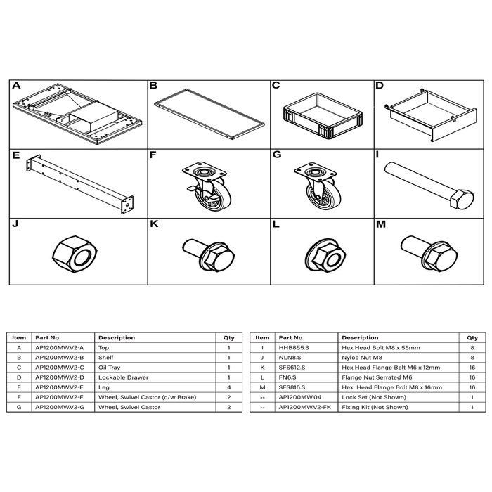 Sealey Swivel Castor Wheel