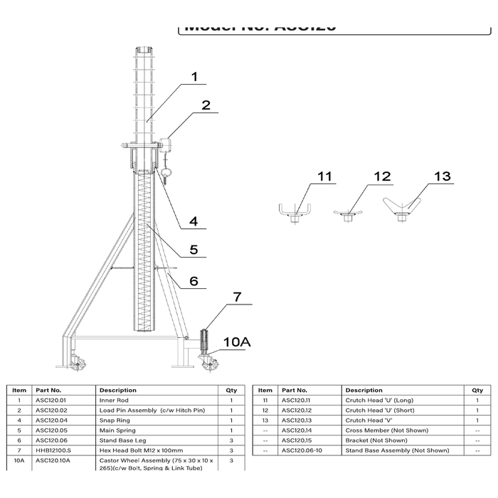 Sealey Crutch head 'v'