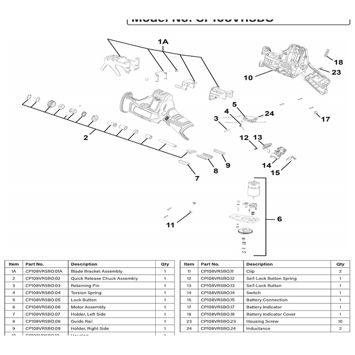 Sealey Blade Bracket Assembly